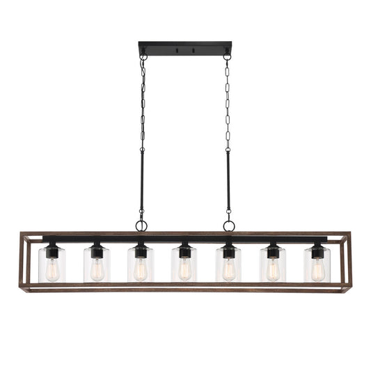 Greeley 7-Light Kitchen Island Rectangle Chandelier