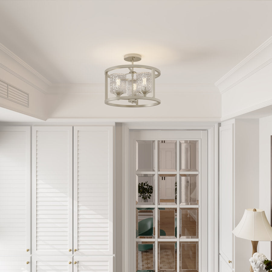 Annie 3-Light Glass Semi Flush Mount