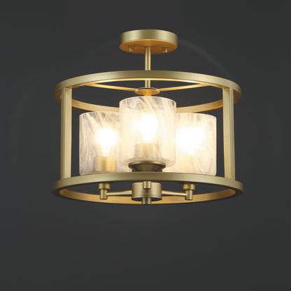 Annie 3-Light Glass Semi Flush Mount