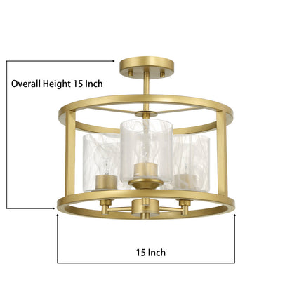 Annie 3-Light Glass Semi Flush Mount