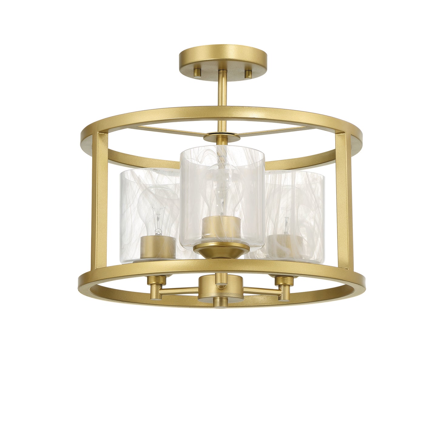 Annie 3-Light Glass Semi Flush Mount