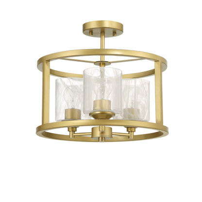 Annie 3-Light Glass Semi Flush Mount