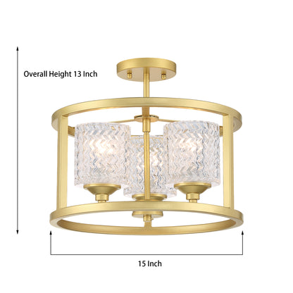 Annie 3-Light Glass Semi Flush Mount