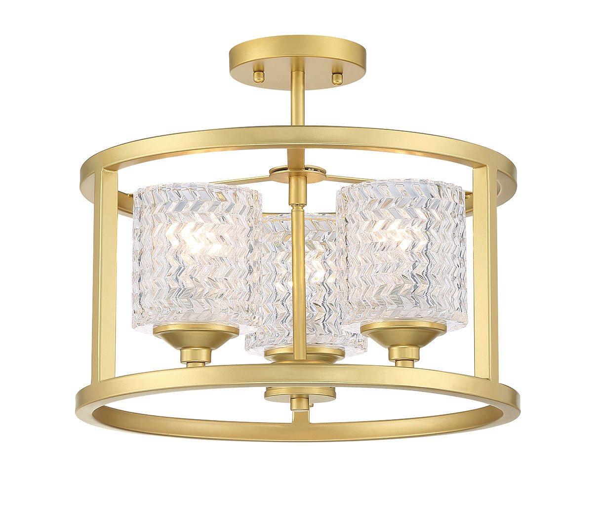 Annie 3-Light Glass Semi Flush Mount