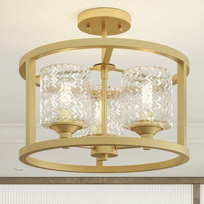 Annie 3-Light Glass Semi Flush Mount