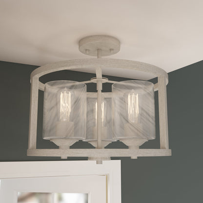 Annie 3-Light Glass Semi Flush Mount