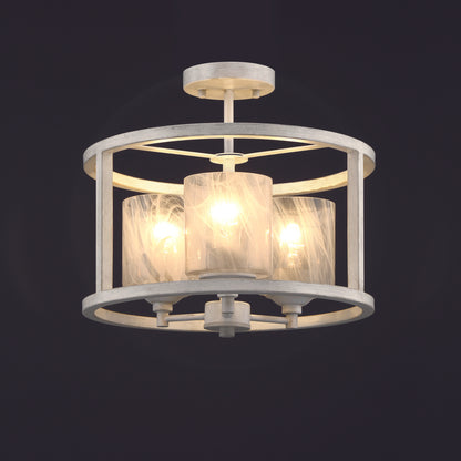 Annie 3-Light Glass Semi Flush Mount