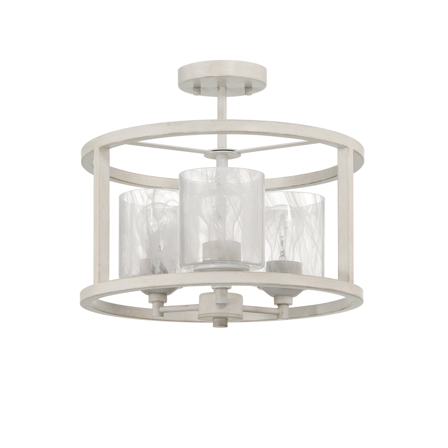 Annie 3-Light Glass Semi Flush Mount