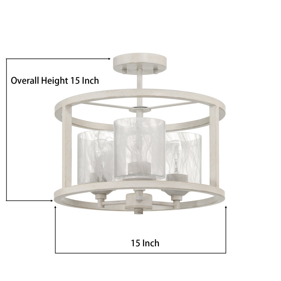 Annie 3-Light Glass Semi Flush Mount