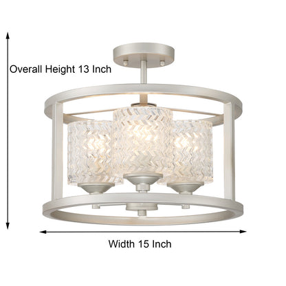 Annie 3-Light Glass Semi Flush Mount