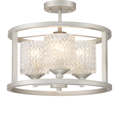 Annie 3-Light Glass Semi Flush Mount