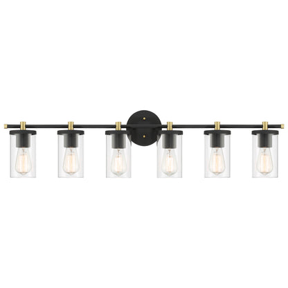 Iria 6-Light Bathroom Steel Black Vanity light