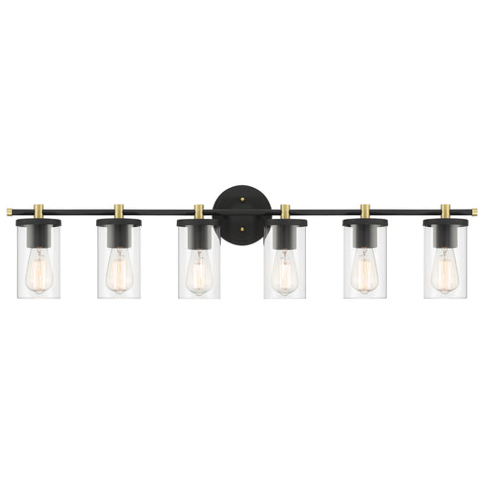 Iria 6-Light Bathroom Steel Black Vanity light