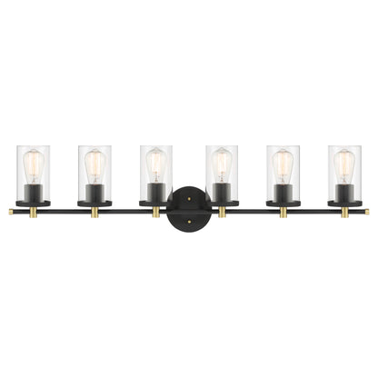 Iria 6-Light Bathroom Steel Black Vanity light