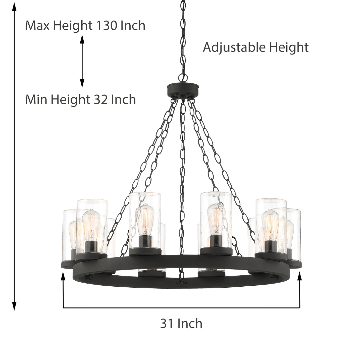 Arcadia 10-Light Rustic Wagon Wheel Chandelier