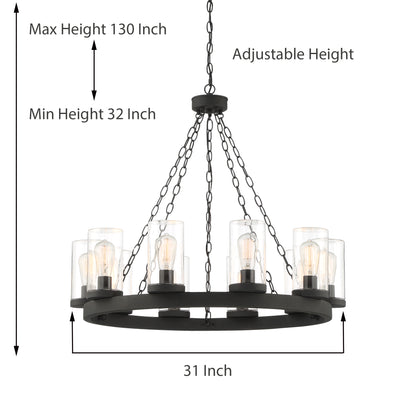 Arcadia 10-Light Rustic Wagon Wheel Chandelier