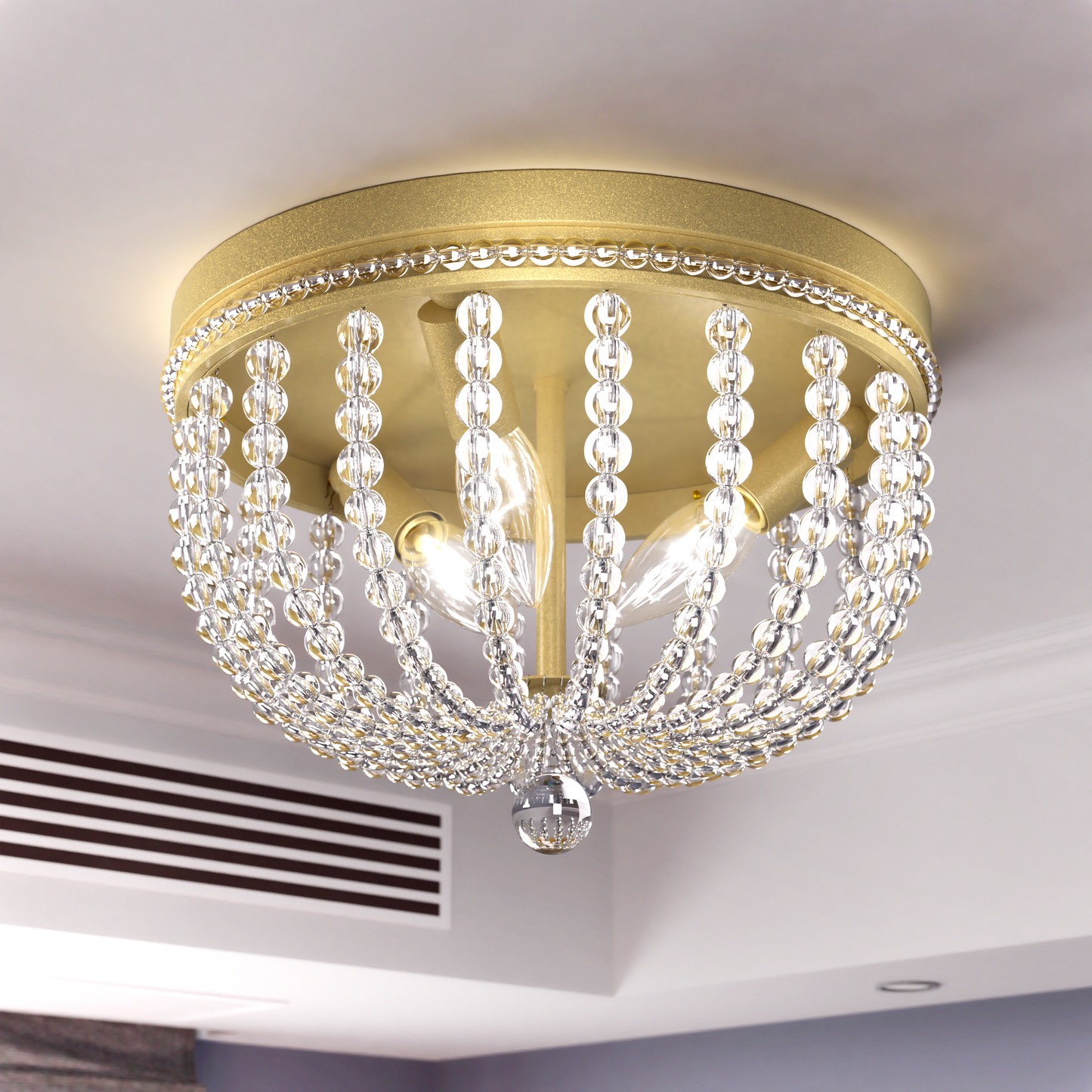 Louise 3-Light Crystal Downlight Flush Mount