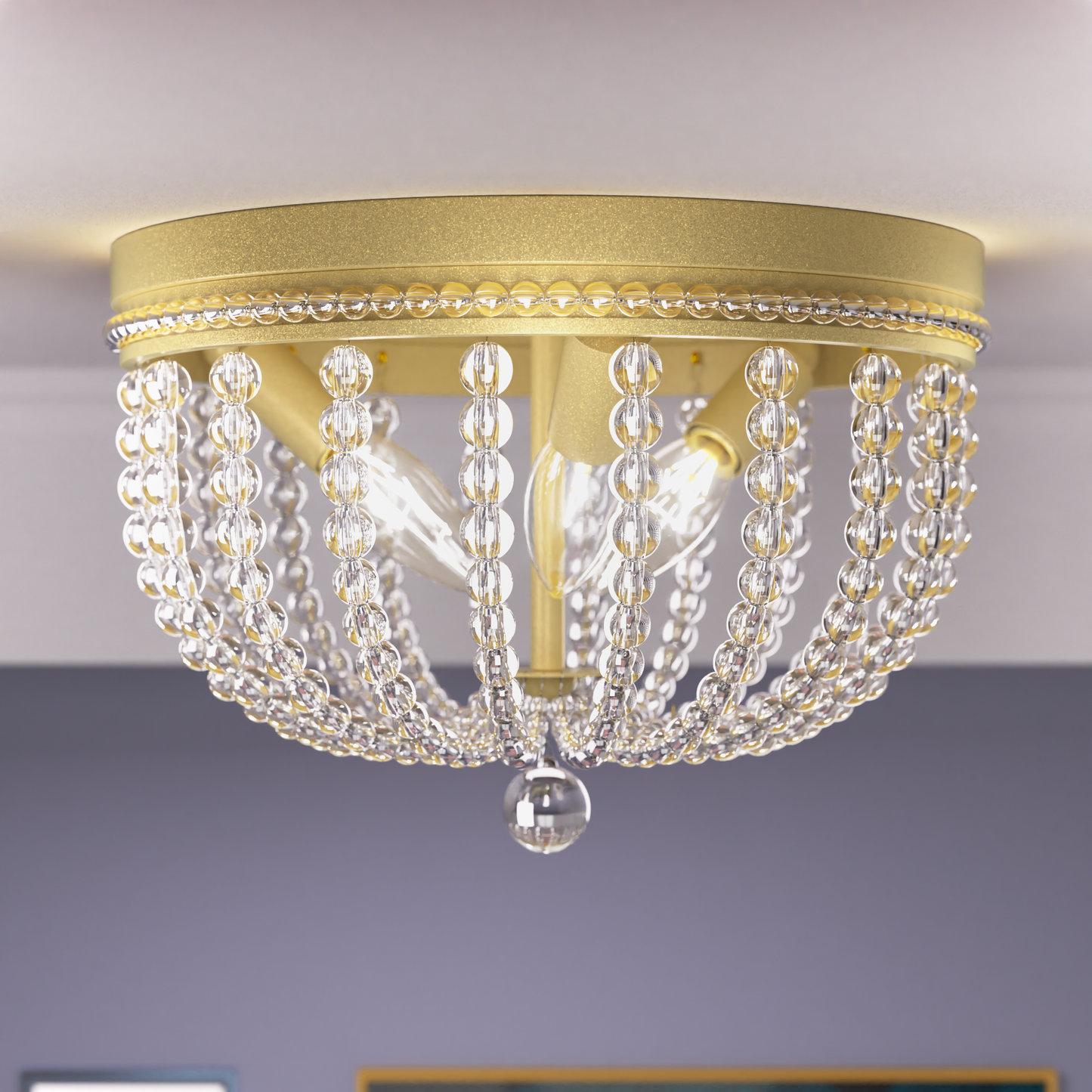 Louise 3-Light Crystal Downlight Flush Mount