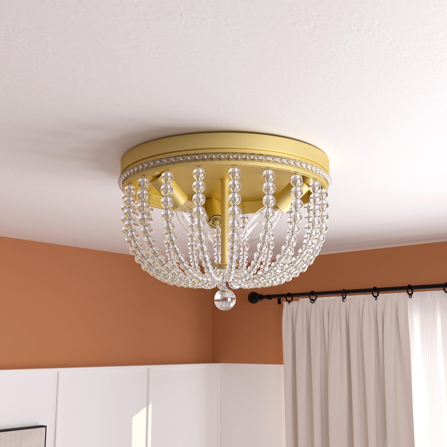 Louise 3-Light Crystal Downlight Flush Mount