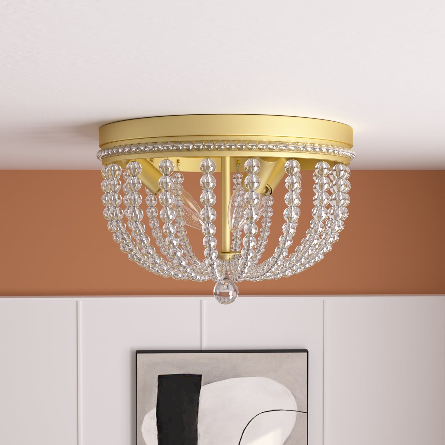 Louise 3-Light Crystal Downlight Flush Mount