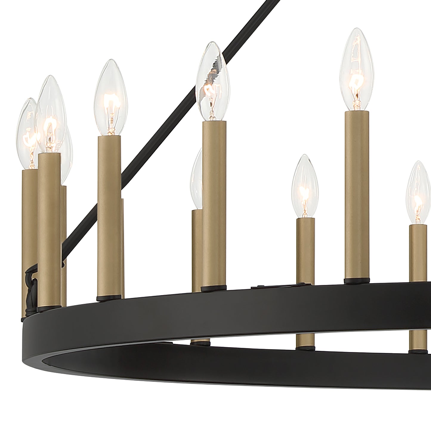 Hamden 24-Light Candle Style Wagon Wheel Chandelier UL Listed