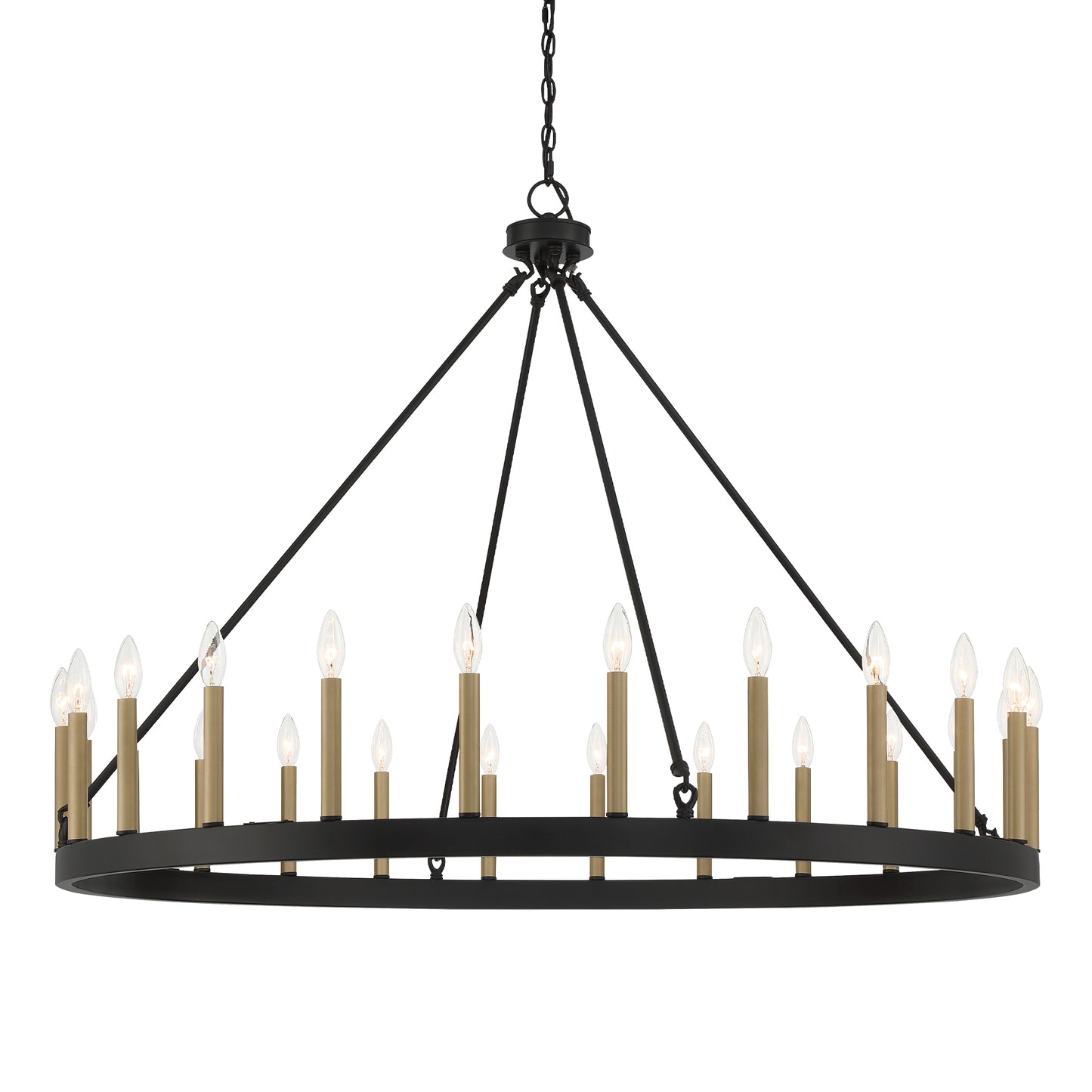 Hamden 24-Light Candle Style Wagon Wheel Chandelier UL Listed