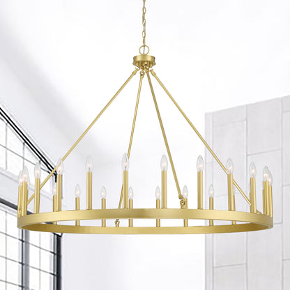 Hamden 24-Light Candle Style Wagon Wheel Chandelier UL Listed