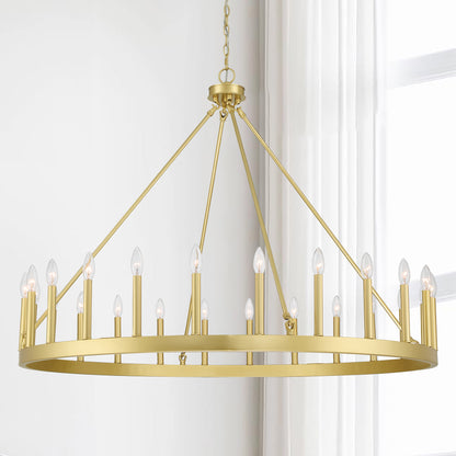 Hamden 24-Light Candle Style Wagon Wheel Chandelier UL Listed