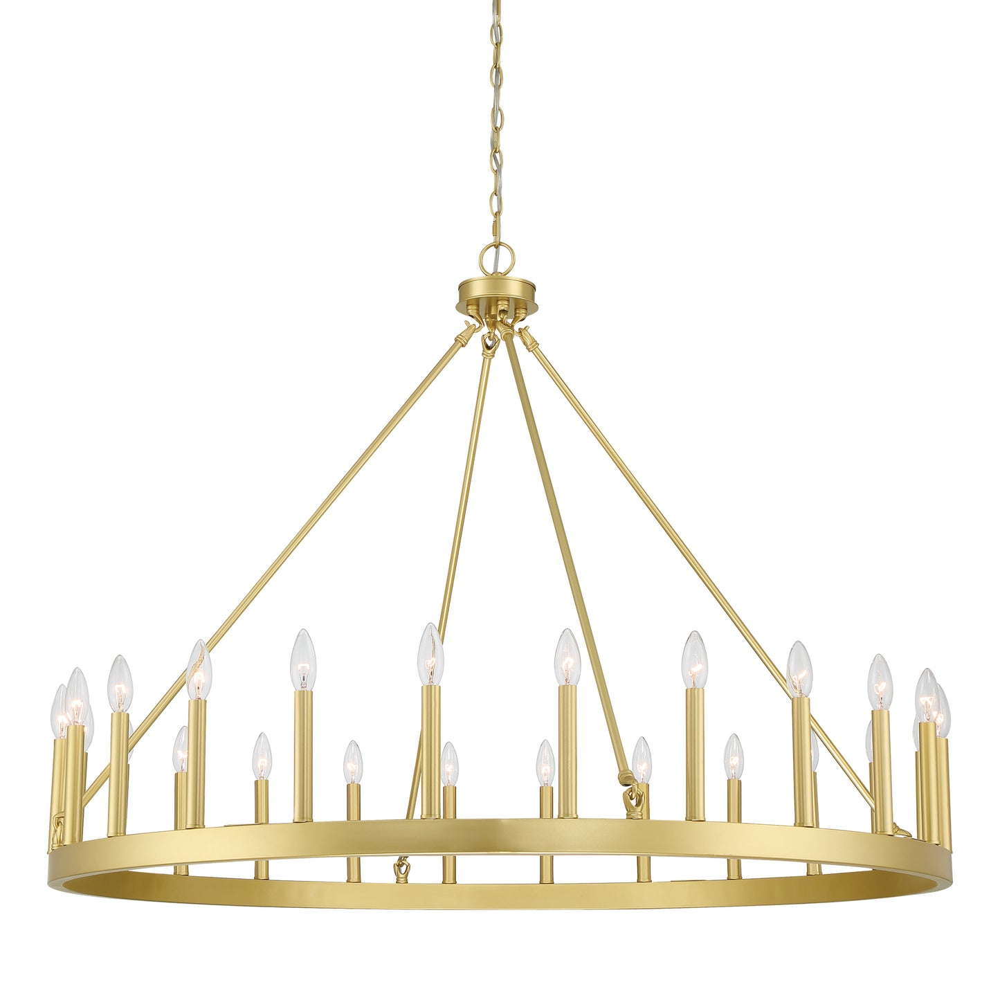 Hamden 24-Light Candle Style Wagon Wheel Chandelier UL Listed