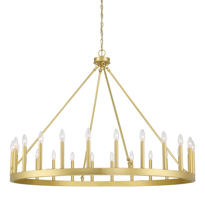 Hamden 24-Light Candle Style Wagon Wheel Chandelier UL Listed