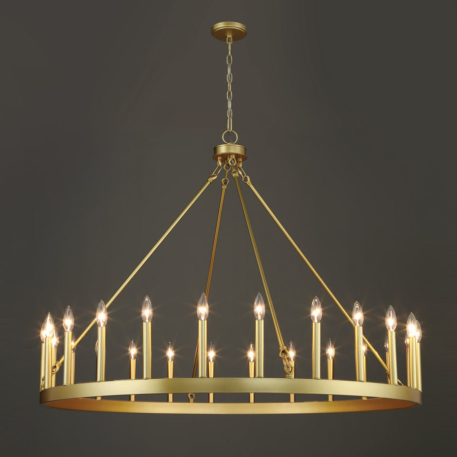 Hamden 24-Light Candle Style Wagon Wheel Chandelier UL Listed