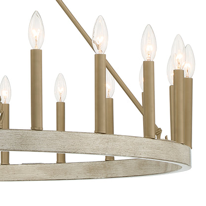 Hamden 24-Light Candle Style Wagon Wheel Chandelier UL Listed