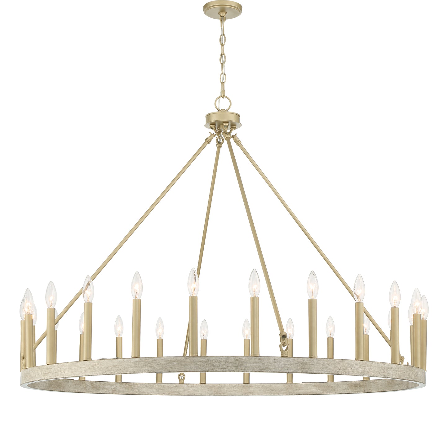 Hamden 24-Light Candle Style Wagon Wheel Chandelier UL Listed