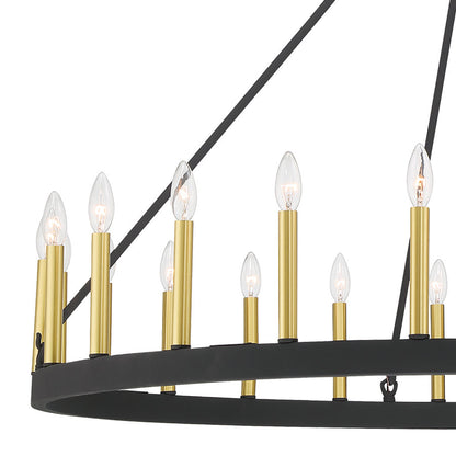 Hamden 24-Light Candle Style Wagon Wheel Chandelier UL Listed