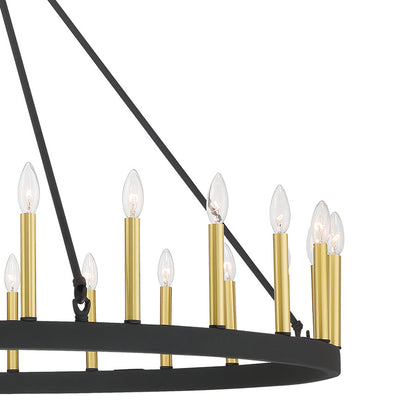 Hamden 24-Light Candle Style Wagon Wheel Chandelier UL Listed