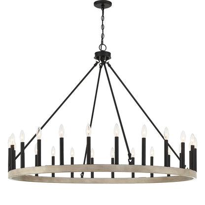 Hamden 24-Light Candle Style Wagon Wheel Chandelier UL Listed