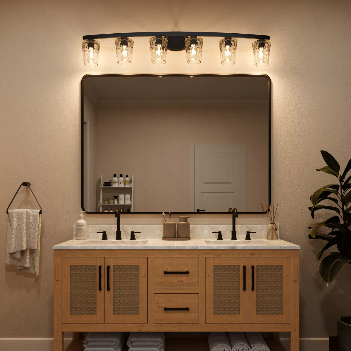 Waycross 6-Light Honeycomb Design Bathroom Vanity Light