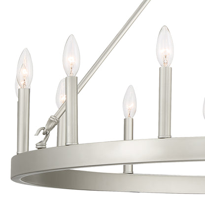 Martanae 15-Light Candle Style Wagon Wheel Chandelier UL Listed