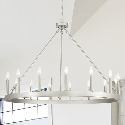 Martanae 15-Light Candle Style Wagon Wheel Chandelier UL Listed