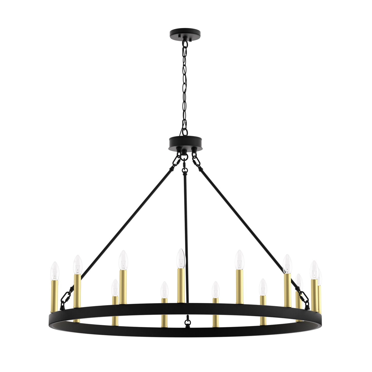 Martanae 15-Light Candle Style Wagon Wheel Chandelier UL Listed