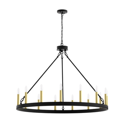 Martanae 15-Light Candle Style Wagon Wheel Chandelier UL Listed