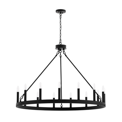 Martanae 15-Light Candle Style Wagon Wheel Chandelier UL Listed