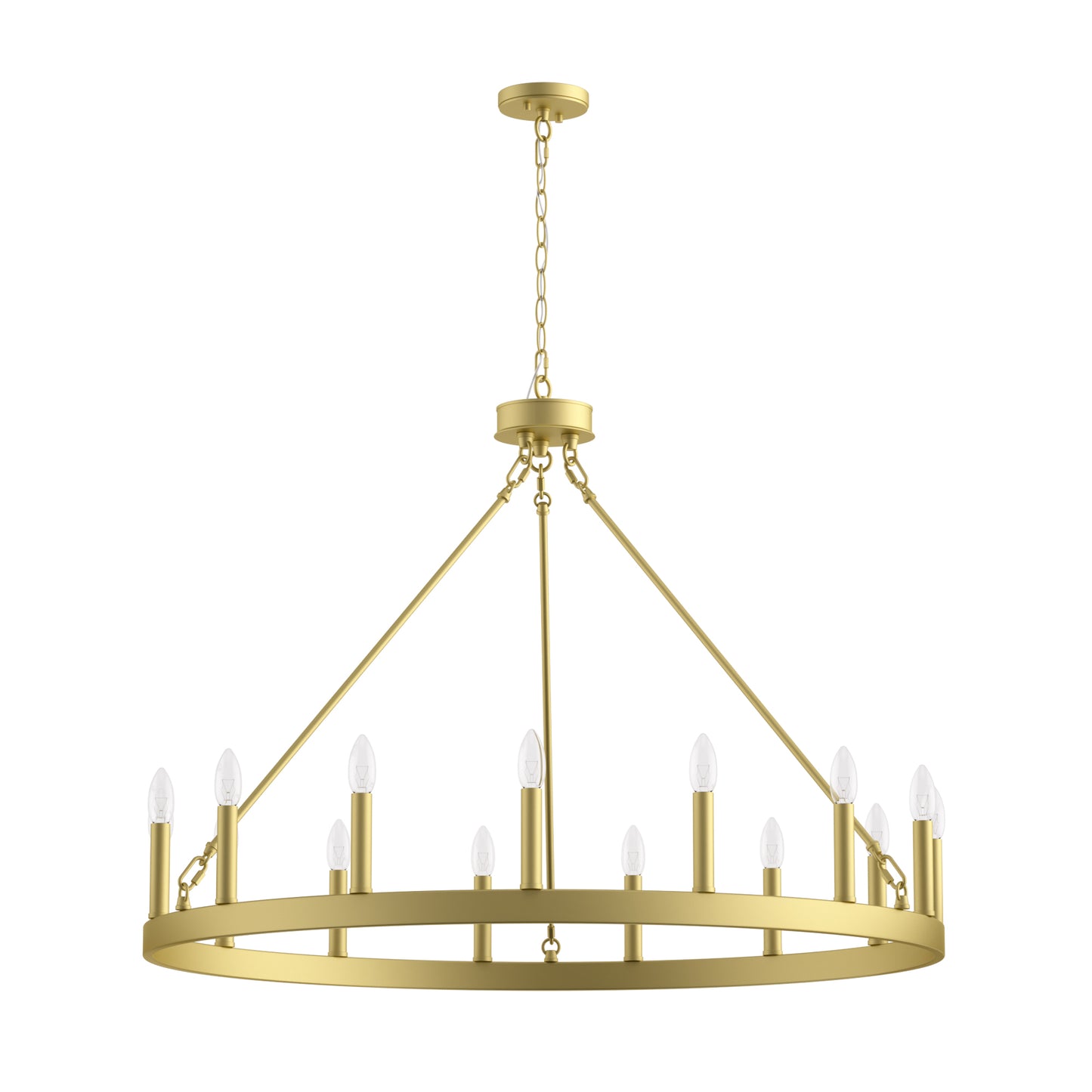 Martanae 15-Light Candle Style Wagon Wheel Chandelier UL Listed