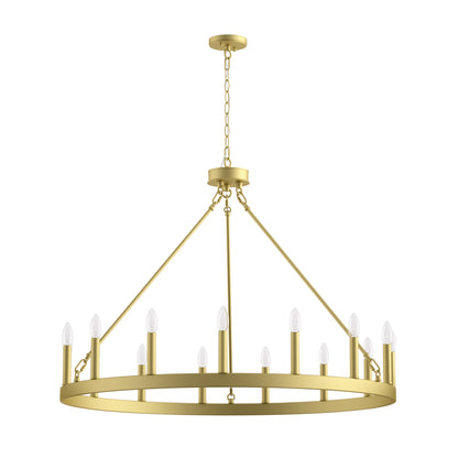 Martanae 15-Light Candle Style Wagon Wheel Chandelier UL Listed