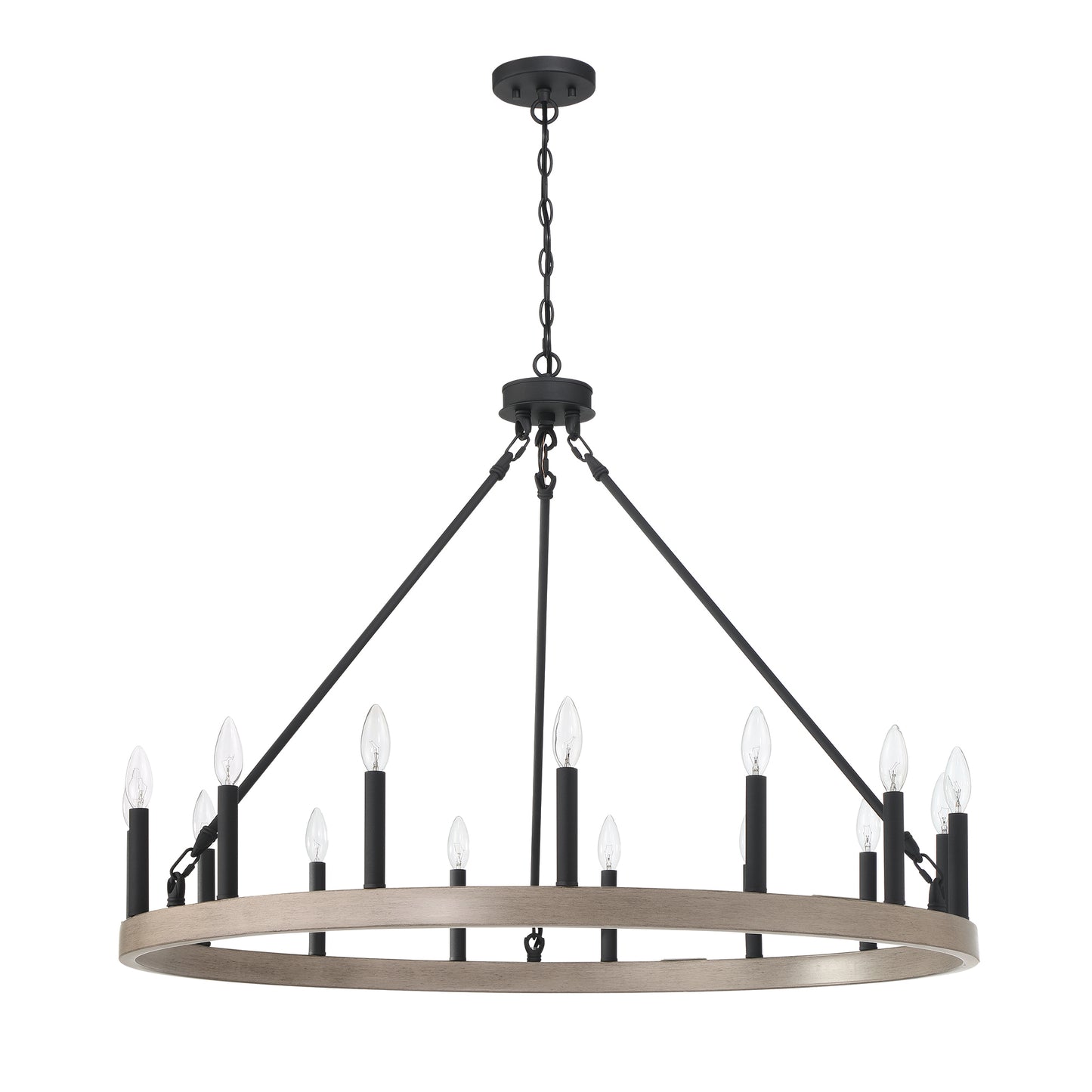 Martanae 15-Light Candle Style Wagon Wheel Chandelier UL Listed