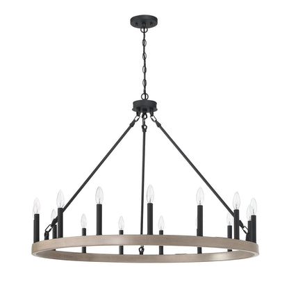 Martanae 15-Light Candle Style Wagon Wheel Chandelier UL Listed