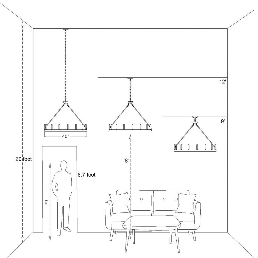 Martanae 15-Light Candle Style Wagon Wheel Chandelier UL Listed