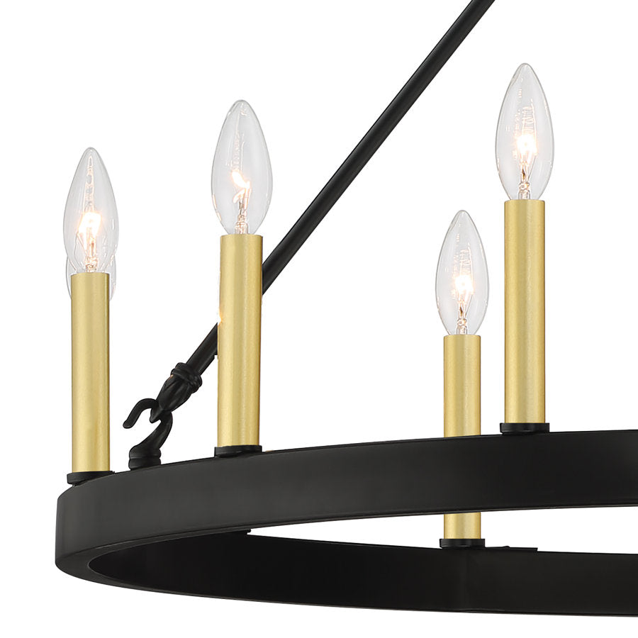 Martanae 15-Light Candle Style Wagon Wheel Chandelier UL Listed