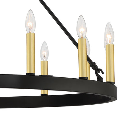 Martanae 15-Light Candle Style Wagon Wheel Chandelier UL Listed