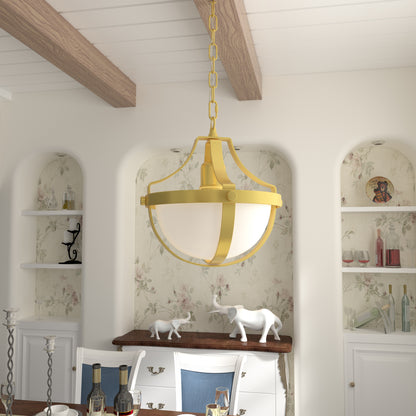 1 light semi gold sphere pendant (3) by ACROMA